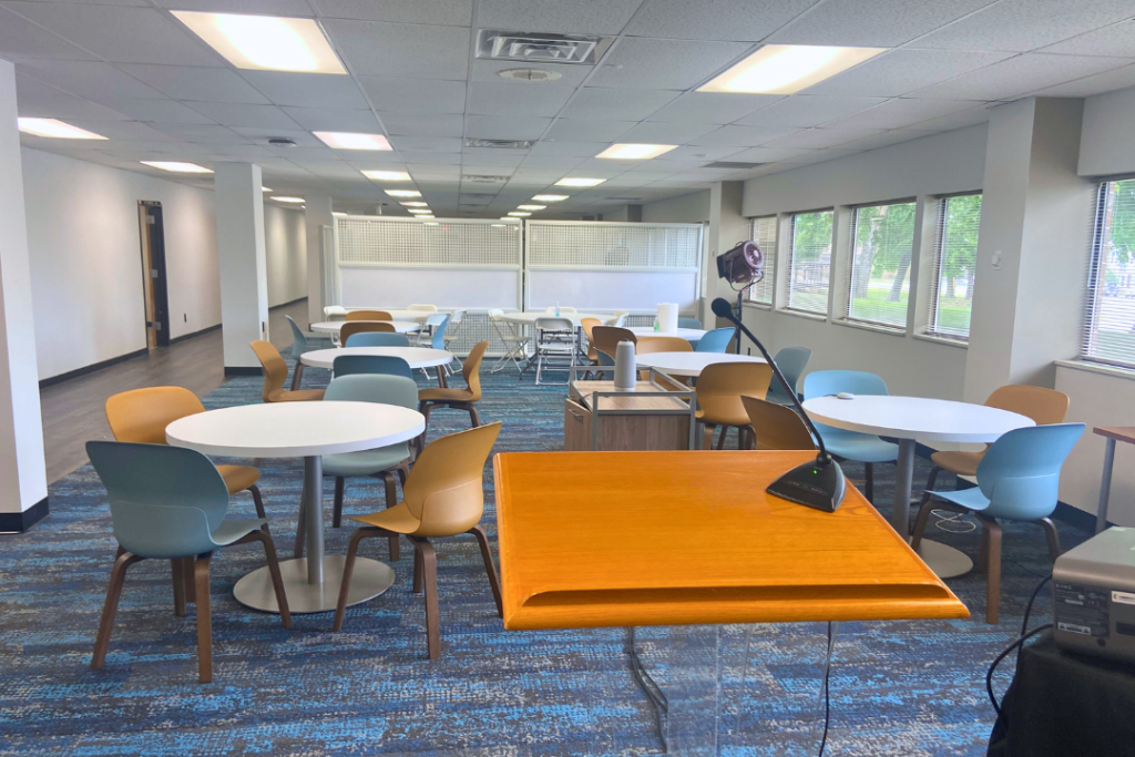 a large, open meeting space at Kingswood Productions in Nashville